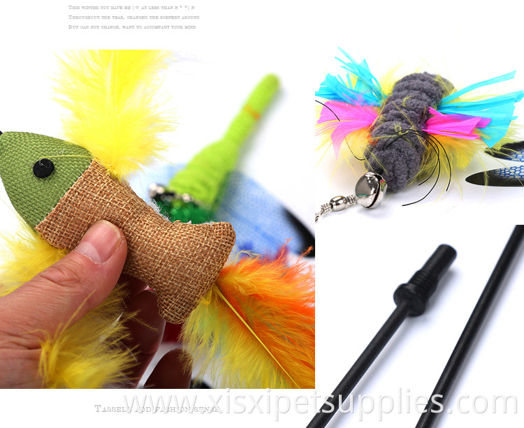 seven different replace fills assemble cat teaser set feather and bell